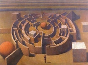 Architecture cylindrique - huile sur toile - 97 x 130 cm - 2000